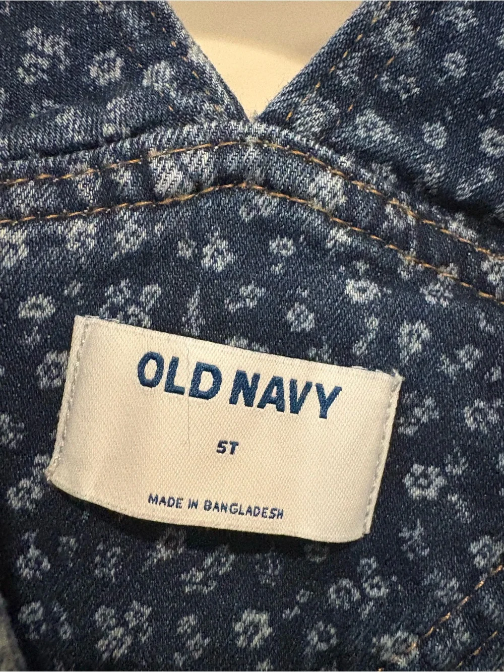 Old Navy Blue Floral Denim Overalls for Kids